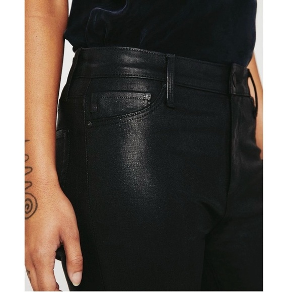 AG Farrah High Rise Skinny Ankle Jeans in Luminous Super Black Size 24 - Picture 2 of 13
